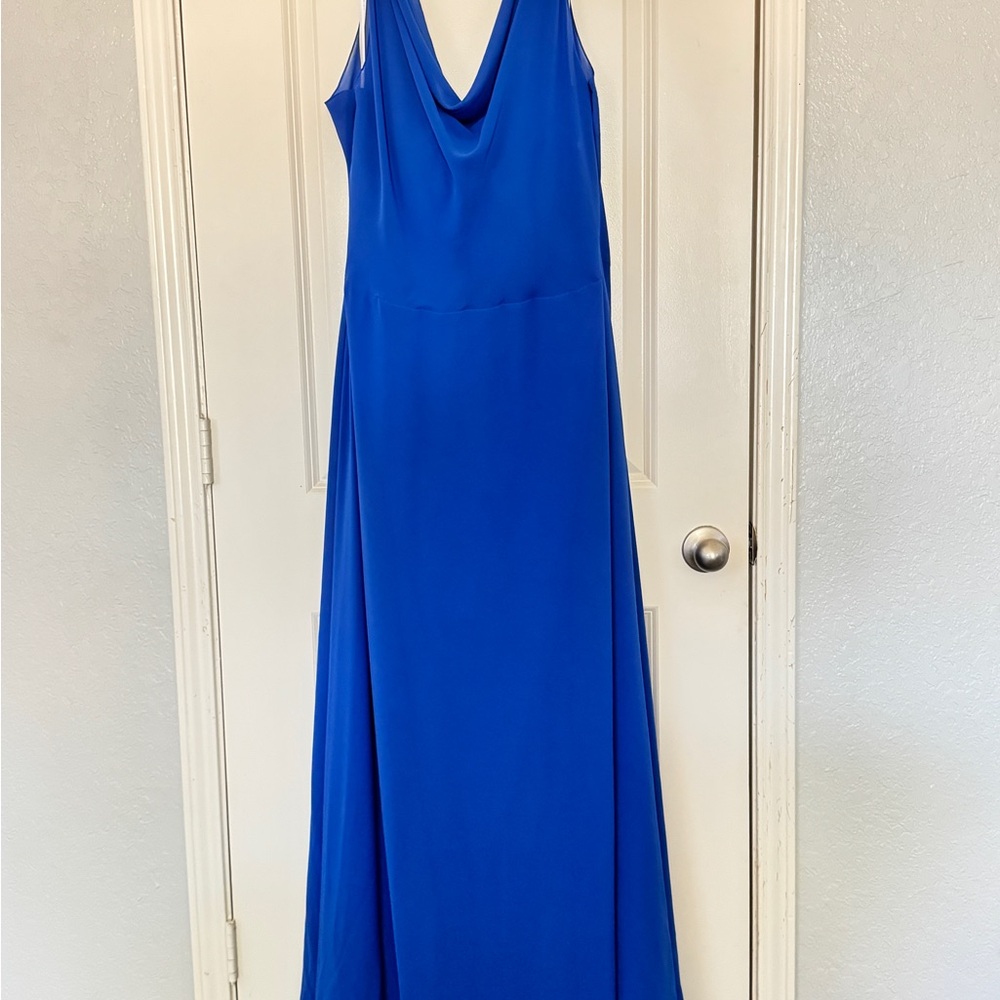 Jasmine Bridesmaid Dress floor length Poly Chiffon Cowl Neck Elegance.